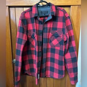 Rag & Bone Red and Black Principle Plaid Shirt Jacket